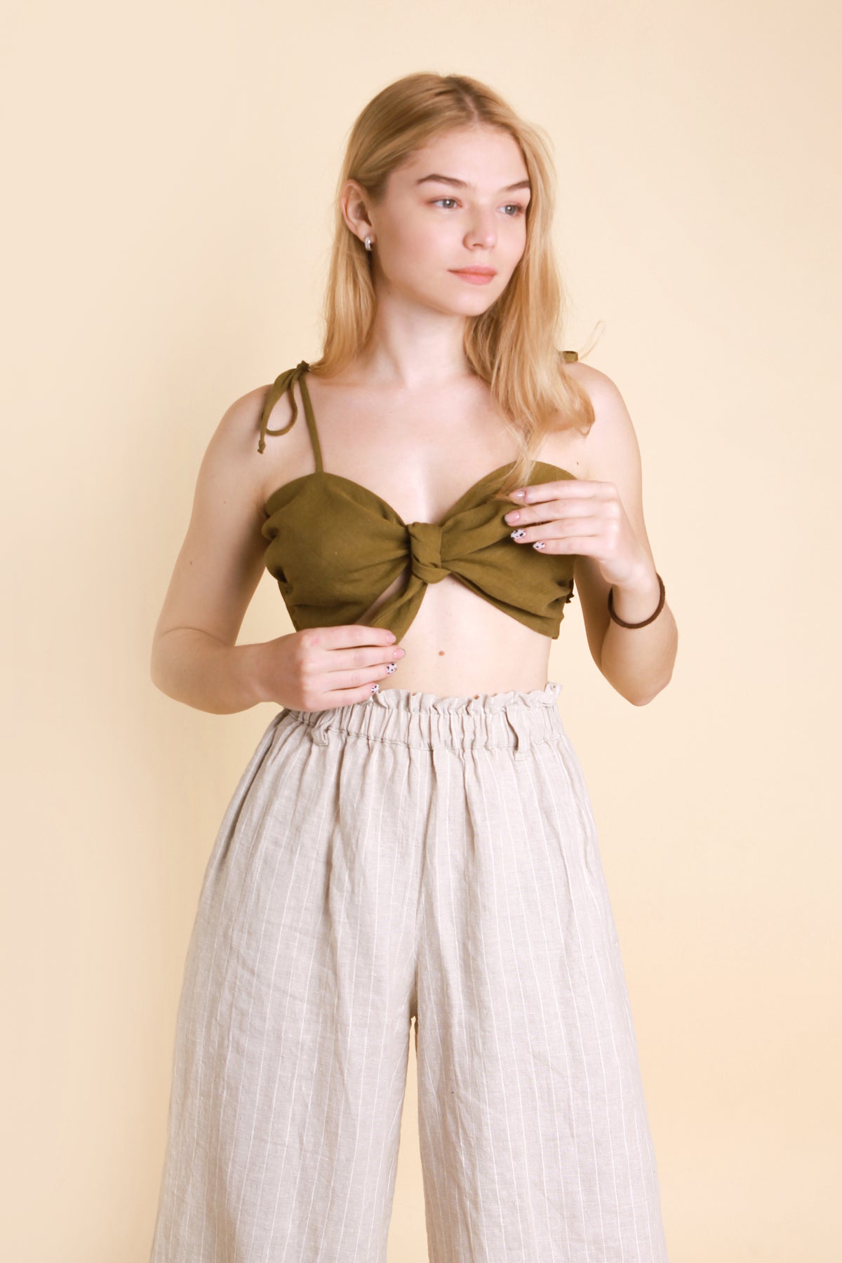 Linen Top-Bra