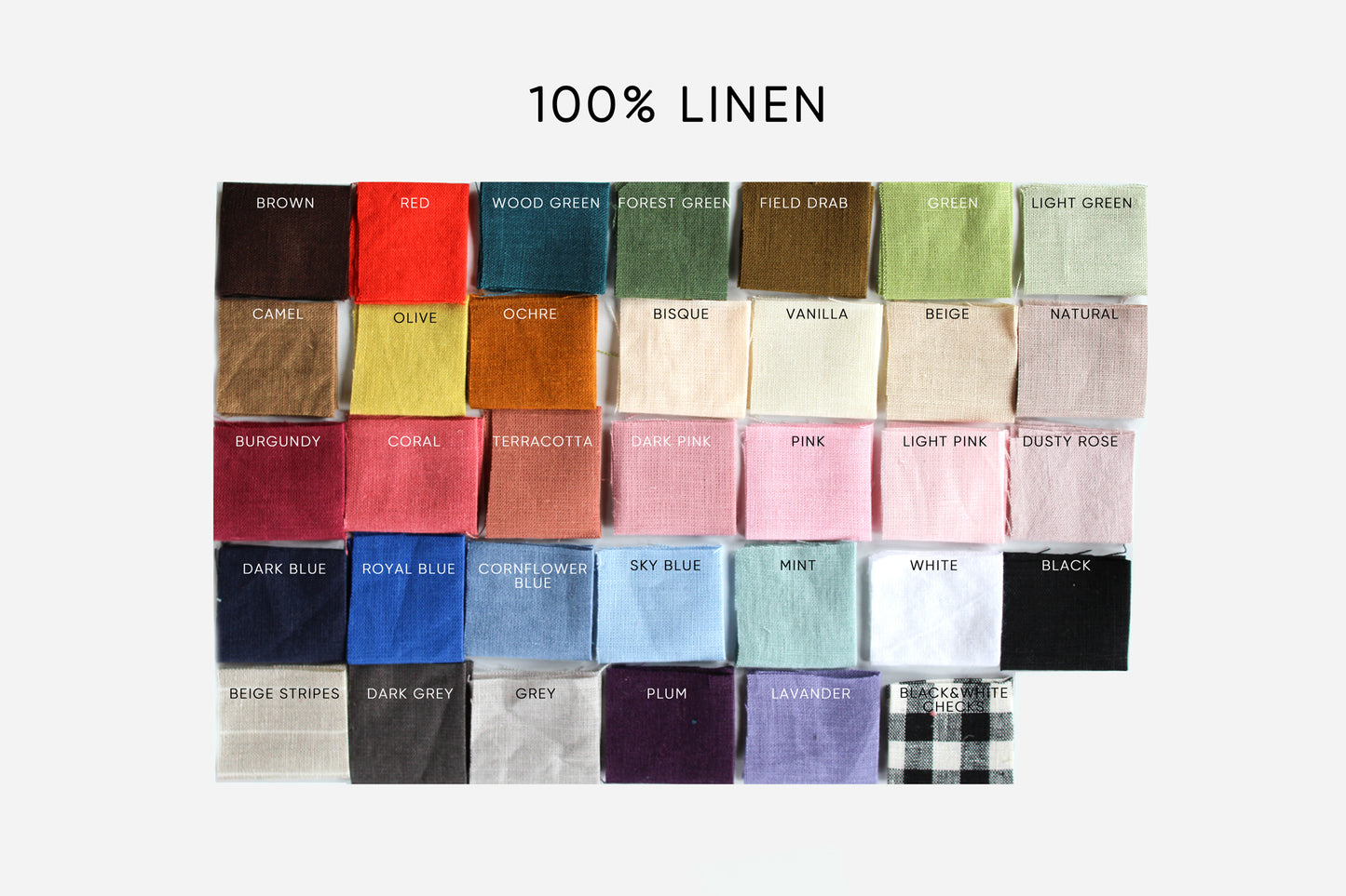 Samples of the linen fabric