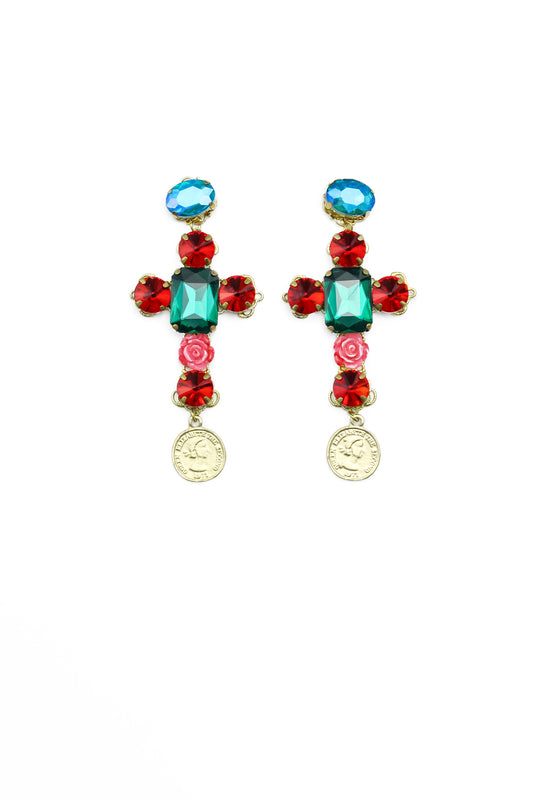 Sparkly Colourful Crystal Earrings